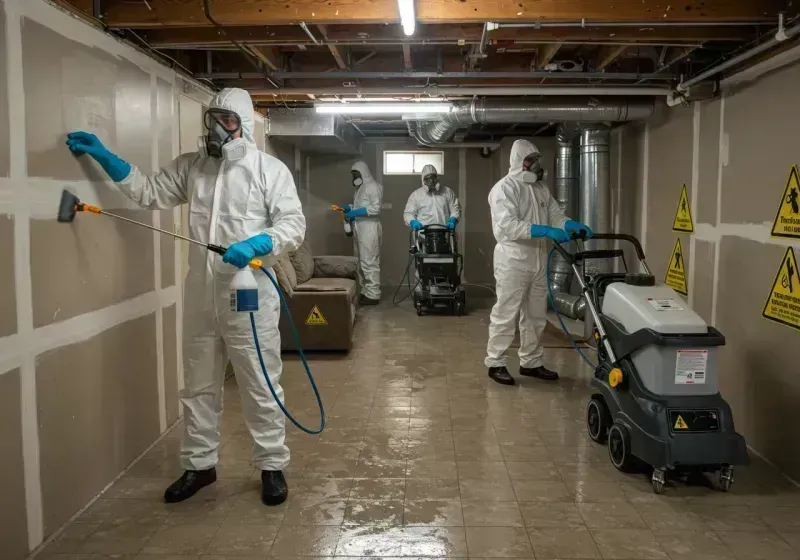 Basement Moisture Removal and Structural Drying process in Mowbray Mountain, TN